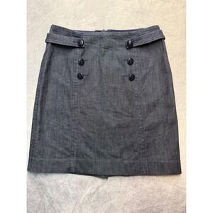 Lilly Pulitzer Dark Wash Denim Sailor Mini Skirt Sz 6 nautical‎ preppy office